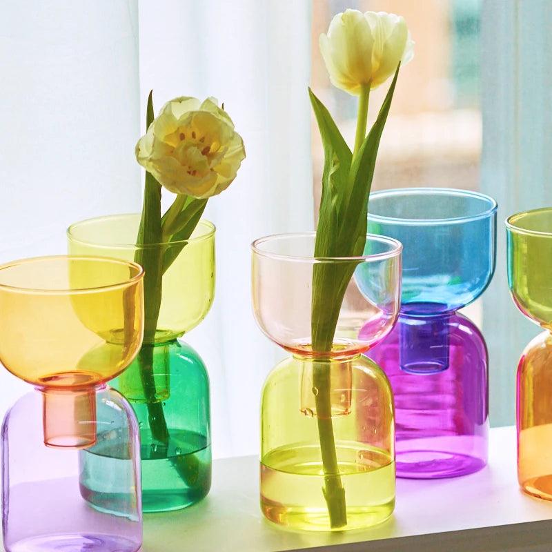Glas Flaskehals To-delt Vase