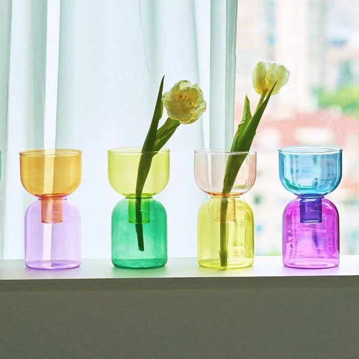 Glas Flaskehals To-delt Vase