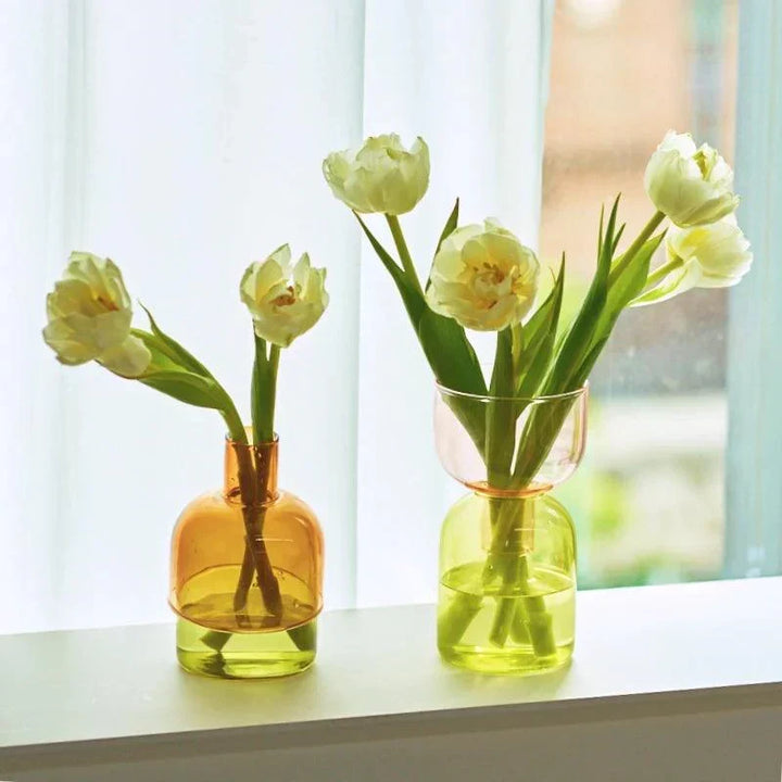 Glas Flaskehals To-delt Vase
