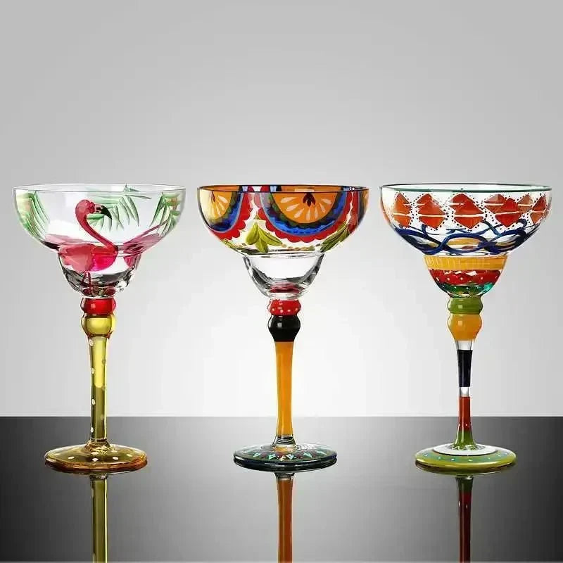 farverig Margarita Cocktail Glas
