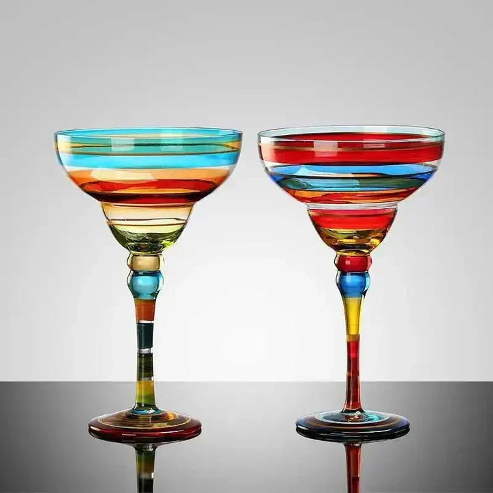 farverig Margarita Cocktail Glas