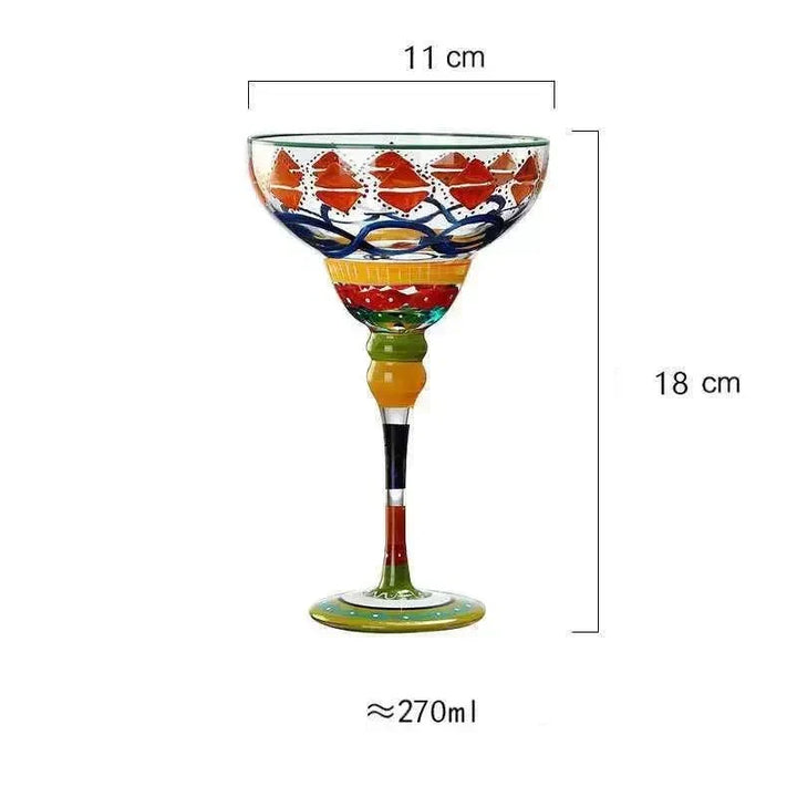 farverig Margarita Cocktail Glas