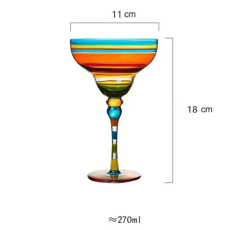 farverig Margarita Cocktailglas