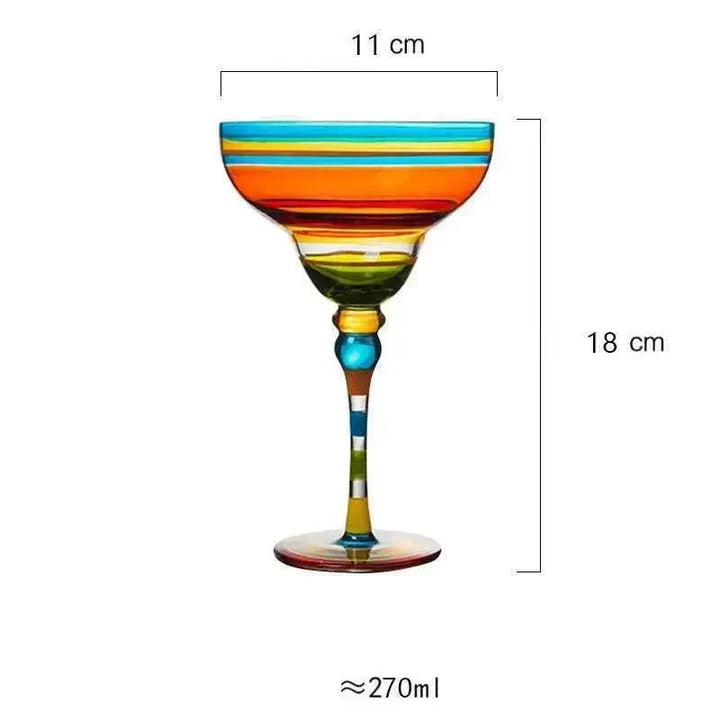 farverig Margarita Cocktail Glas