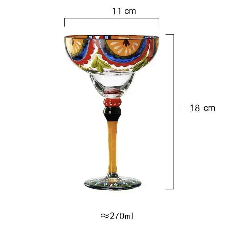 farverig Margarita Cocktail Glas