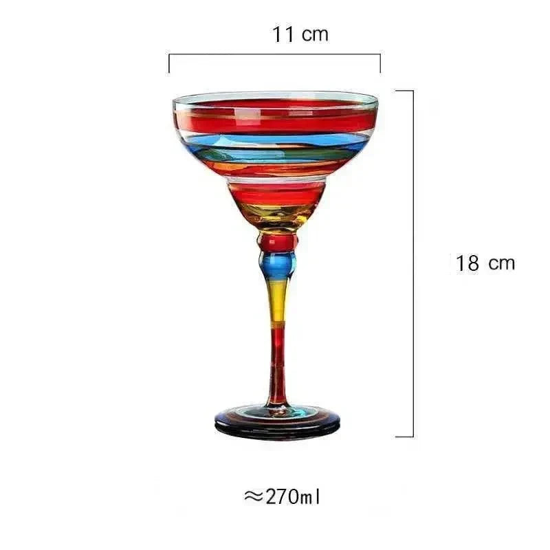 farverig Margarita Cocktailglas