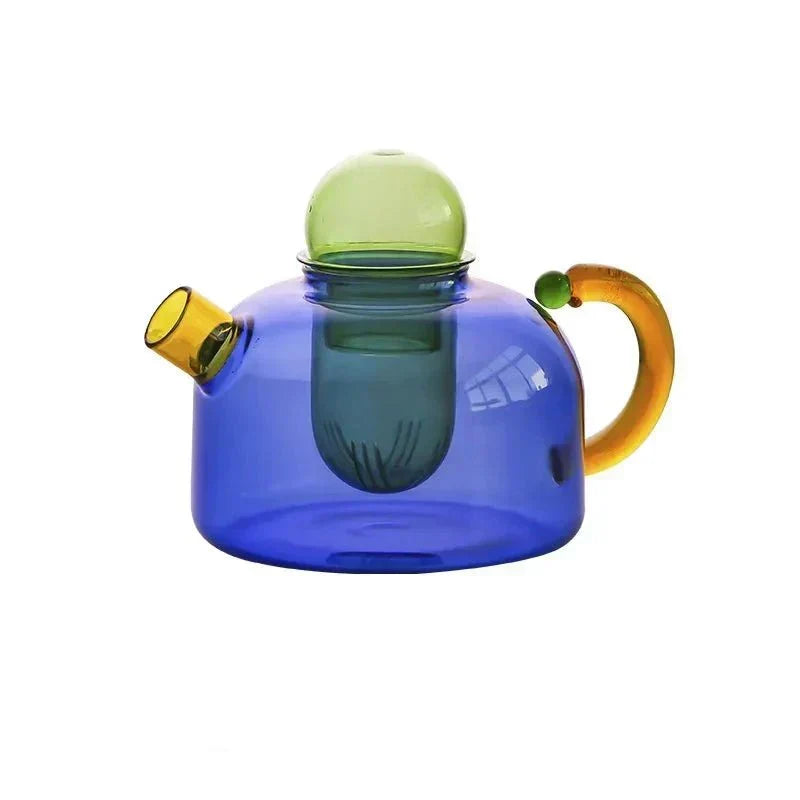 Kontrastfarvet Glasteapot Set – Stilfuldt &amp; Varmebestandigt Design