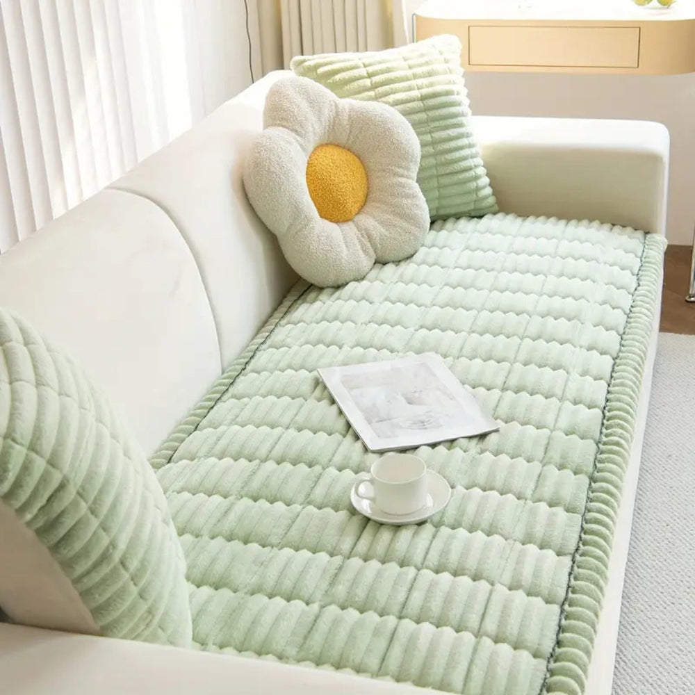 Flannel Sofa Cover Quilted Design