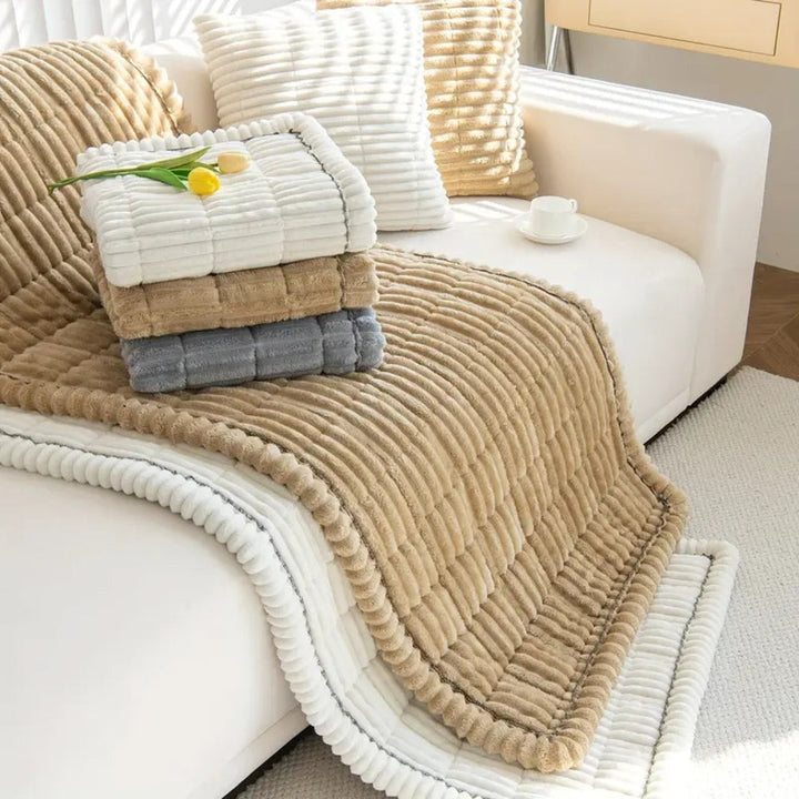 Flannel Sofa Cover Quilted Design