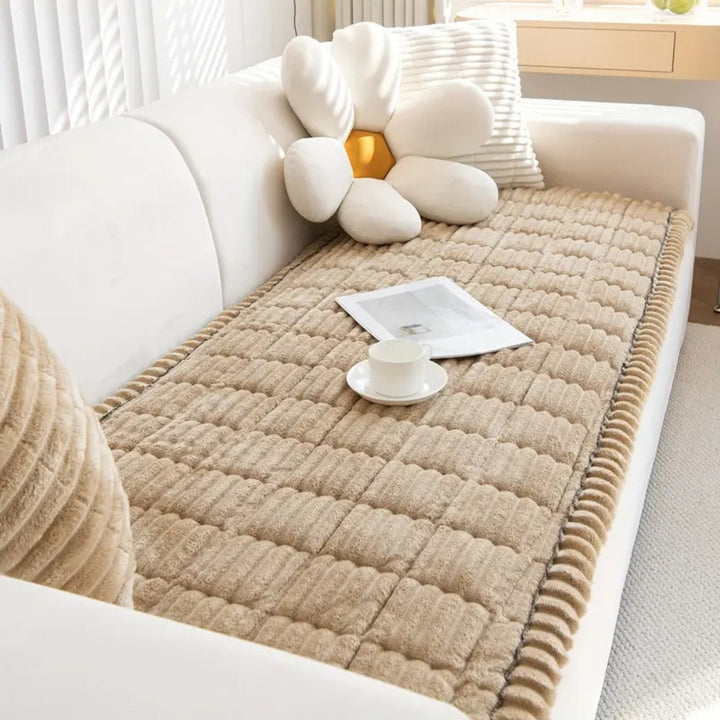 Flannel Sofa Cover Quilted Design