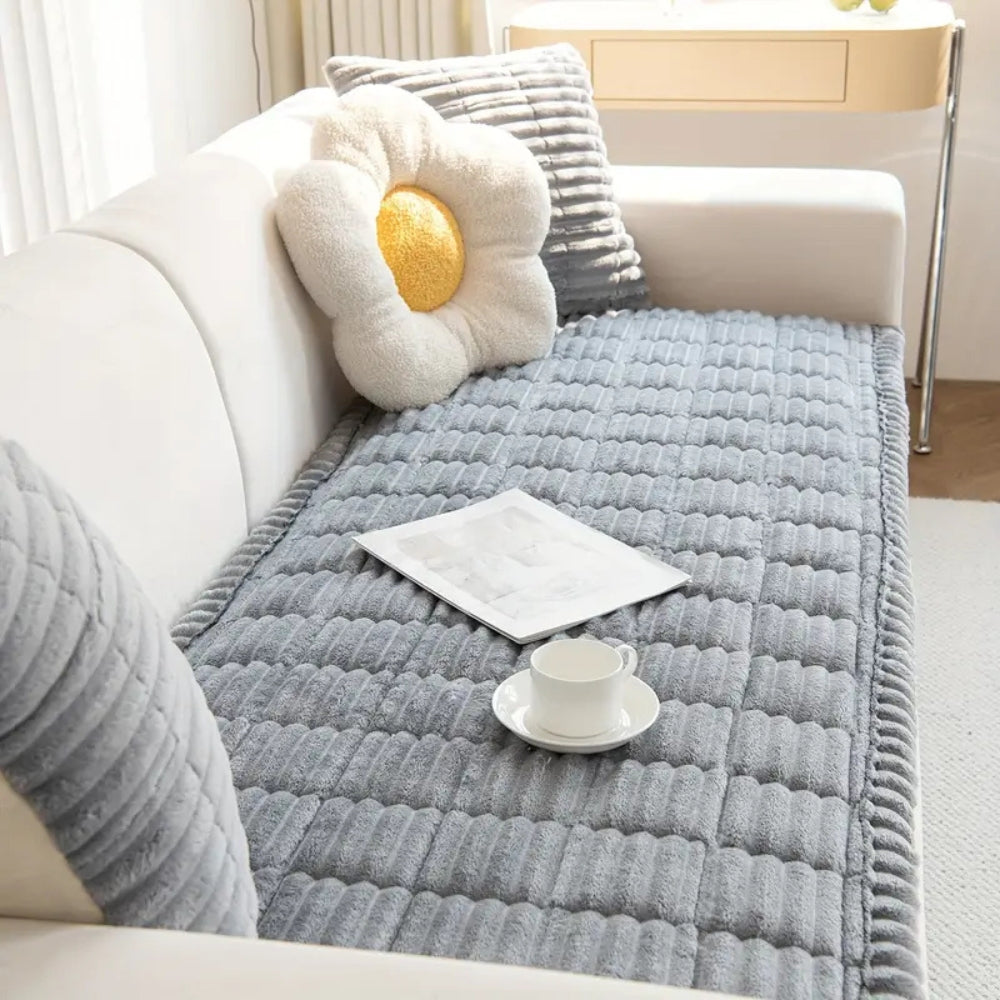 Flannel Sofa Cover Quilted Design