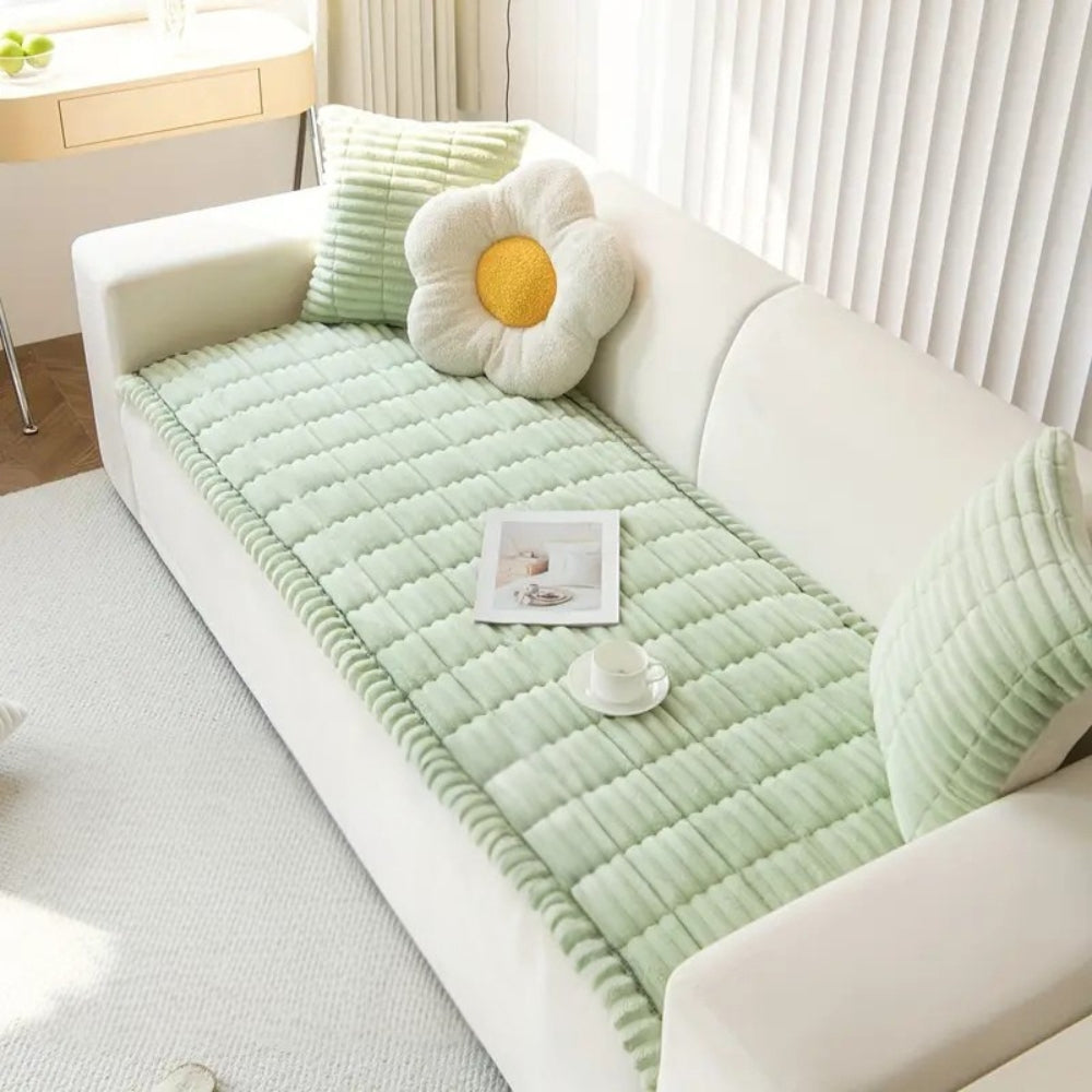Flannel Sofa Cover Quilted Design