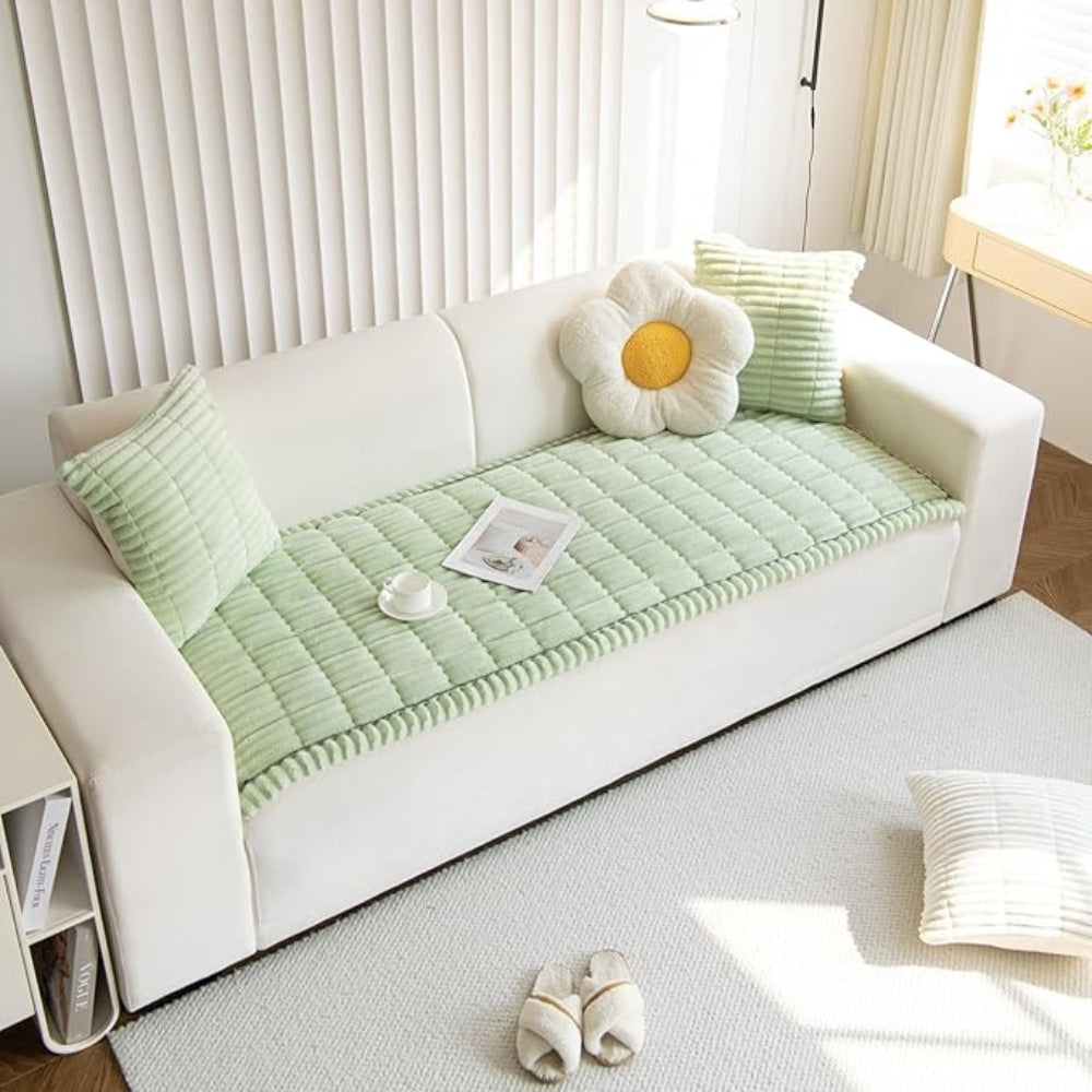 Flannel Sofa Cover Quilted Design