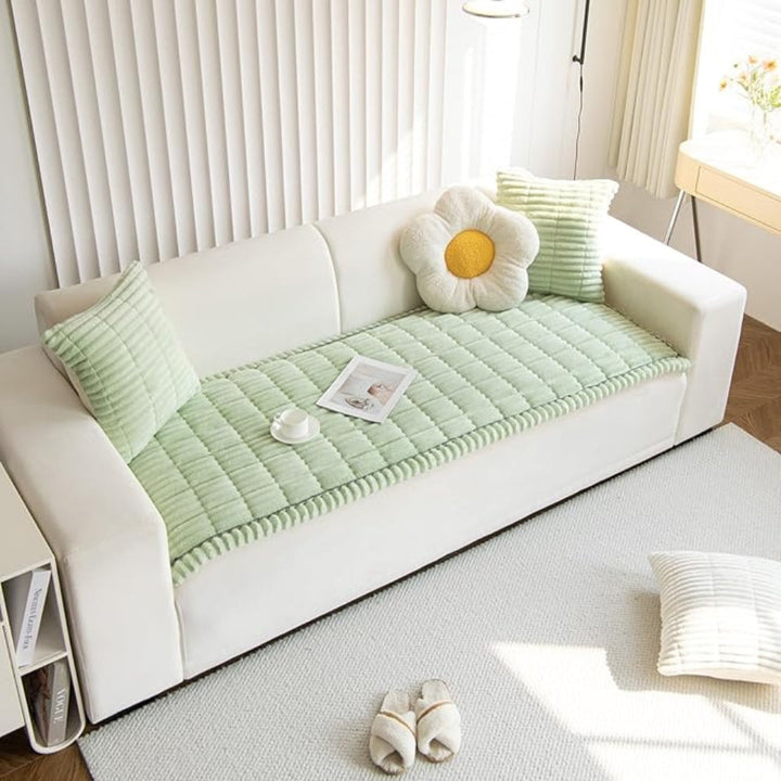 Flannel Sofa Cover Quilted Design