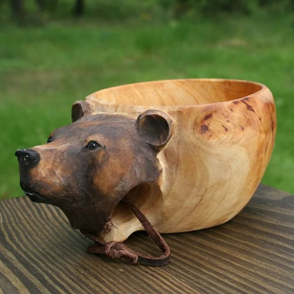 Trækop - WildSip - Håndlavet Dyredesign - Eventyrlig Hydration