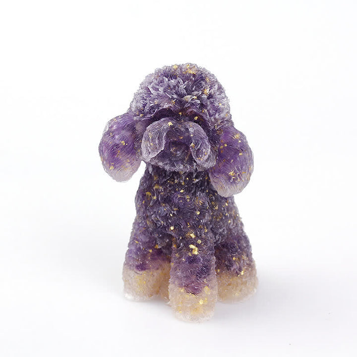 Naturlig Krystal Poodle Sten Dekoration