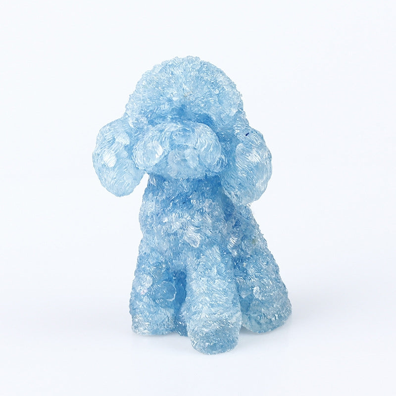 Naturlig Krystal Poodle Sten Dekoration