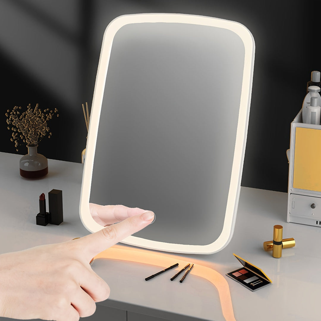 BloomMirror - Elegant LED Makeup Spejl USB Opladelig