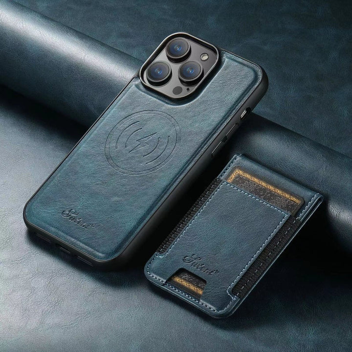 LuxCase Læder Telefonetui med Kortlomme og Stativ – Passer til iPhone