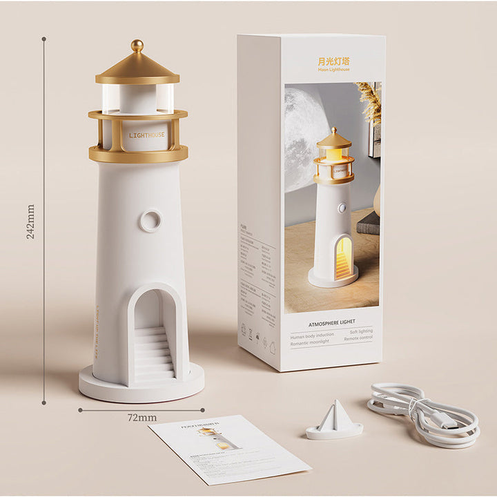 Lysfyr Højttaler Bluetooth Lampe Måneskinns Ambient Lys Bedste Gave