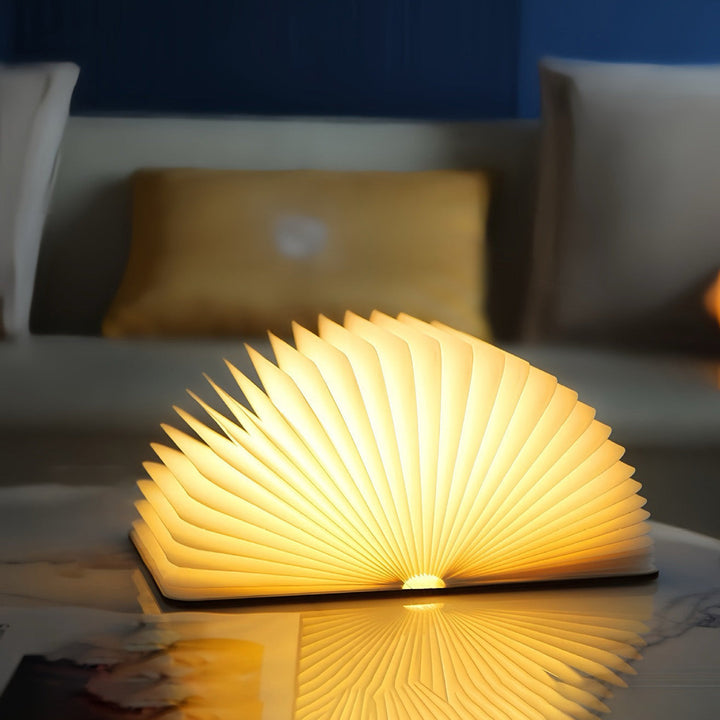 📖 Træ Bog Lampe - Til Skrivebord Studie Gave Dekoration Lys