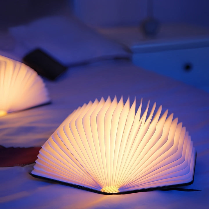 📖 Træ Bog Lampe - Til Skrivebord Studie Gave Dekoration Lys