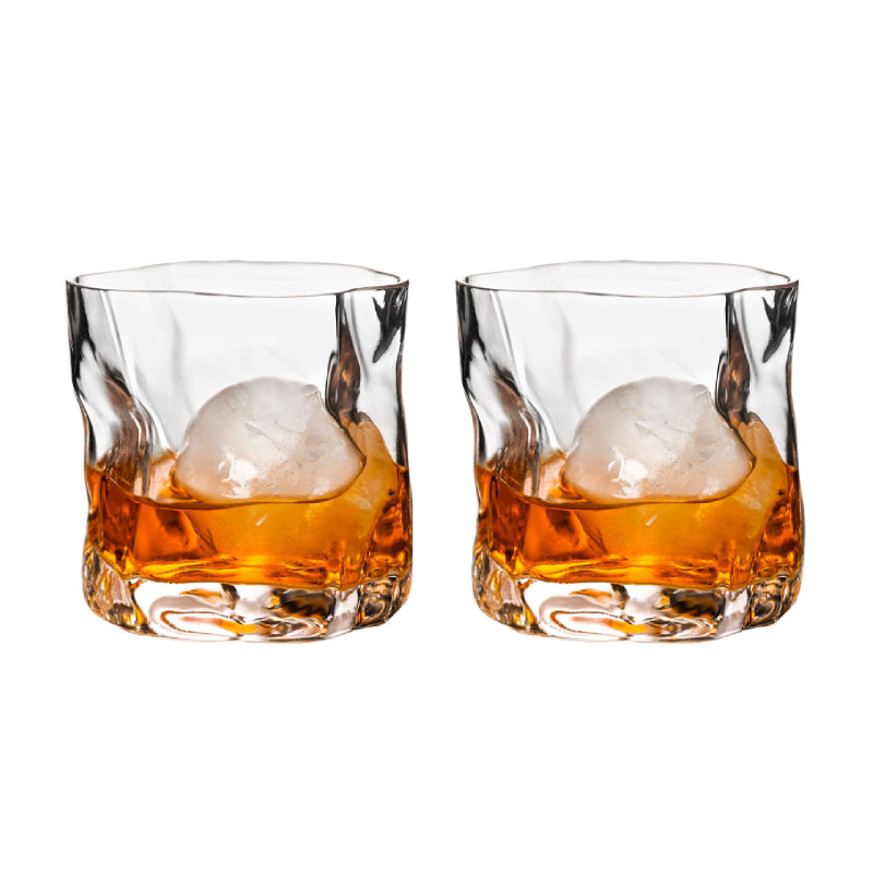 Forvrænget Tekstur Whisky Glas Sæt