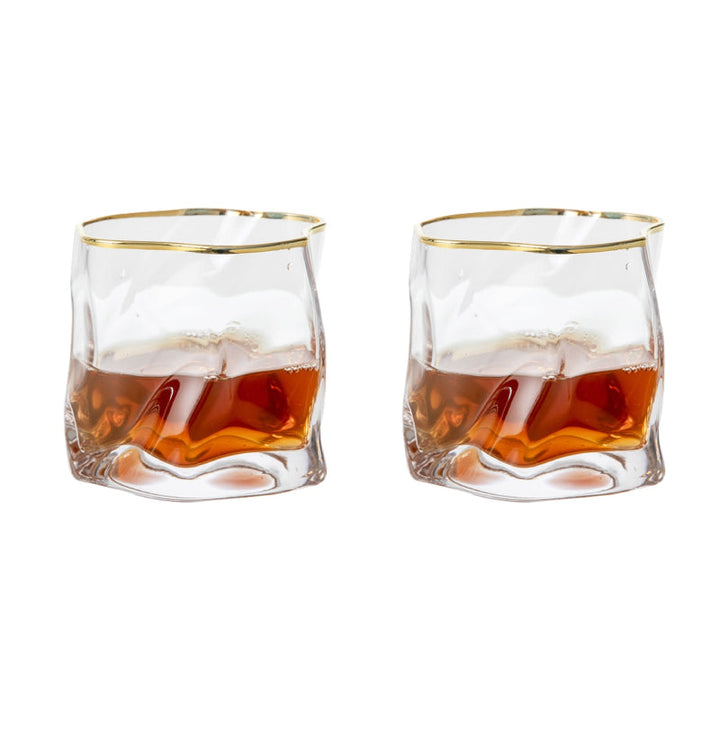 Forvrænget Tekstur Whisky Glas Sæt