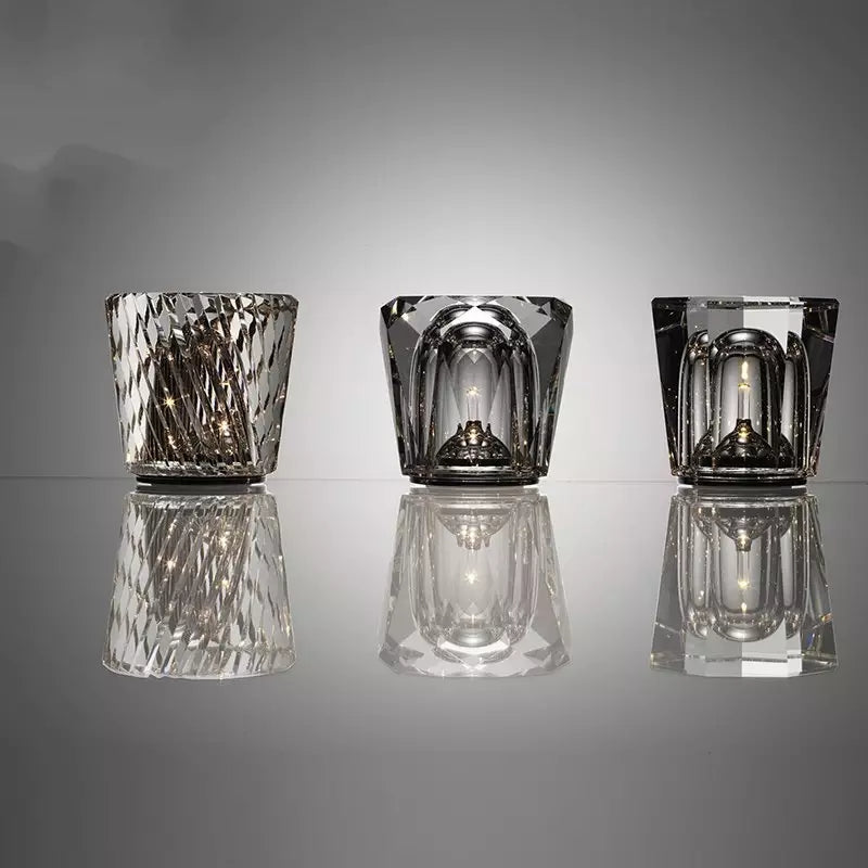 Krystal Lampe Trådløs Bordlampe
