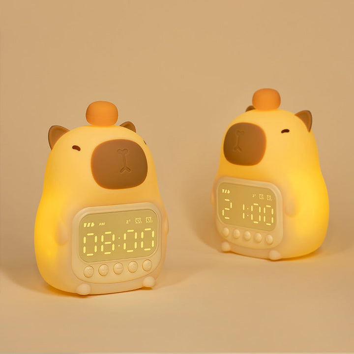 Sød Capybara Nattelys LED – Børns Vækkeur &amp; Nattelys til Soveværelset |
