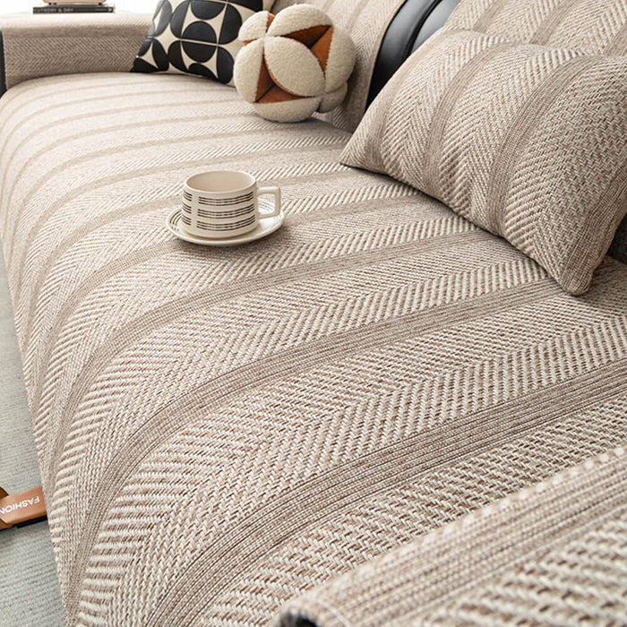 Minimalistisk Herringbone Sofa Cover | Åndbar, Kæledyrsvenlig Beskyttelse |