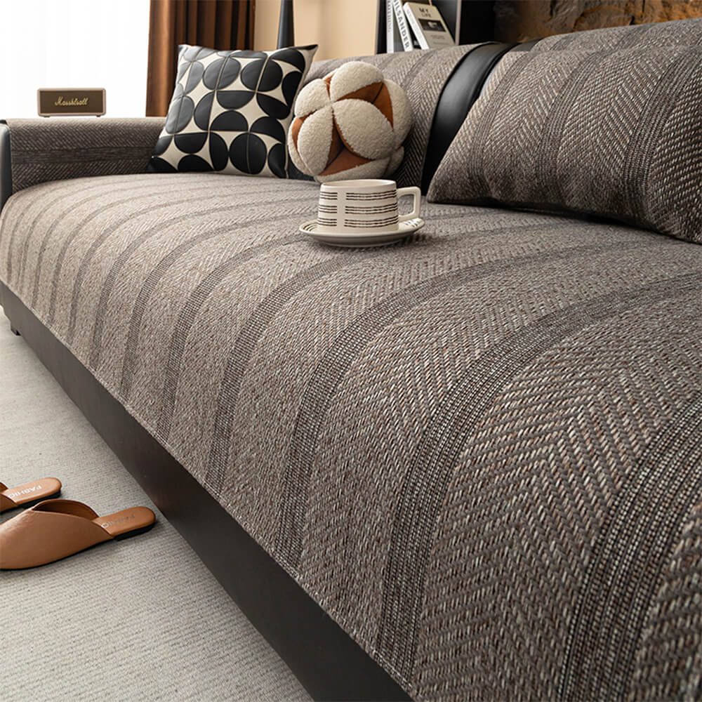 Minimalistisk Herringbone Sofa Cover | Åndbar, Kæledyrsvenlig Beskyttelse |