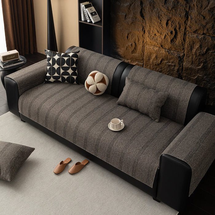 Minimalistisk Herringbone Sofa Cover | Åndbar, Kæledyrsvenlig Beskyttelse |