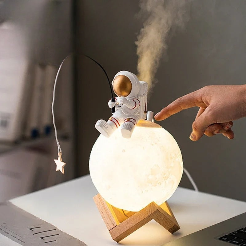 3D Astronaut Månelampe med LED Natlys, Dæmpbar Touchkontrol og Dekoration til Børneværelset |