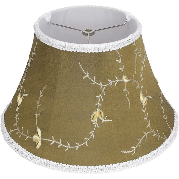Mellem lampeskærm, tøndelignende lampeskærm til bordlampe og gulvlampe, 7x13x7.8 tommer, naturligt ventileret hør, håndlavet, spider (hvid)
