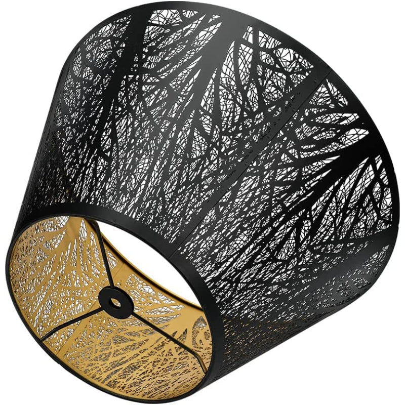 Mellem lampeskærm, tøndelignende lampeskærm til bordlampe og gulvlampe, 7x13x7.8 tommer, naturligt ventileret hør, håndlavet, spider (hvid)