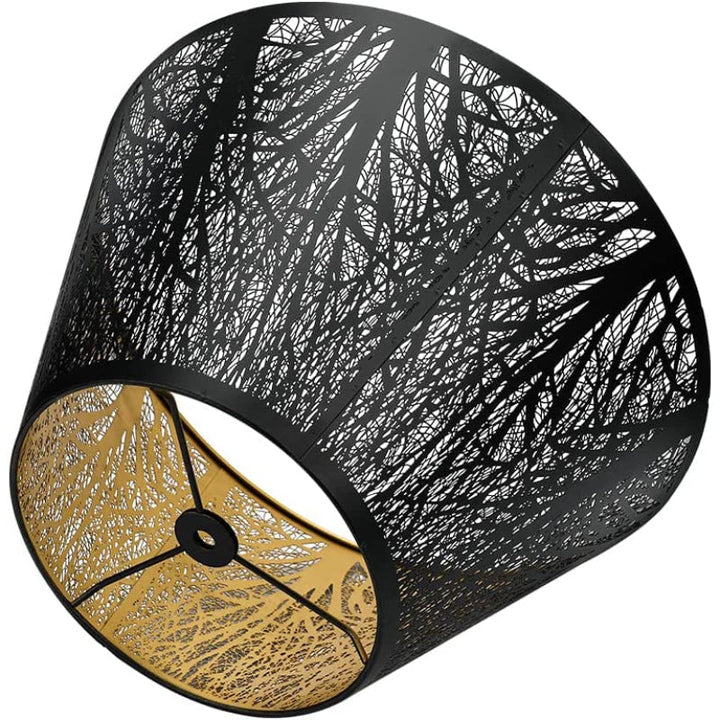 Mellem lampeskærm, tøndelignende lampeskærm til bordlampe og gulvlampe, 7x13x7.8 tommer, naturligt ventileret hør, håndlavet, spider (hvid)