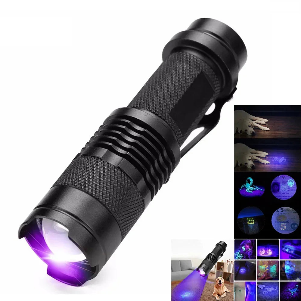 LED UV Lommelygte - Ultraviolet Inspektionslampe til Detektion af Kæledyrs Urin og Pletter