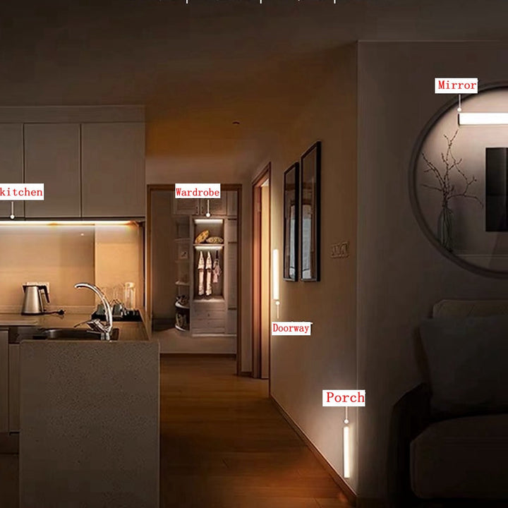 TRÅDLIG LED NATTELYS MED BEVÆGELSESENSOR OG GENOPLADELIG BATTERI |