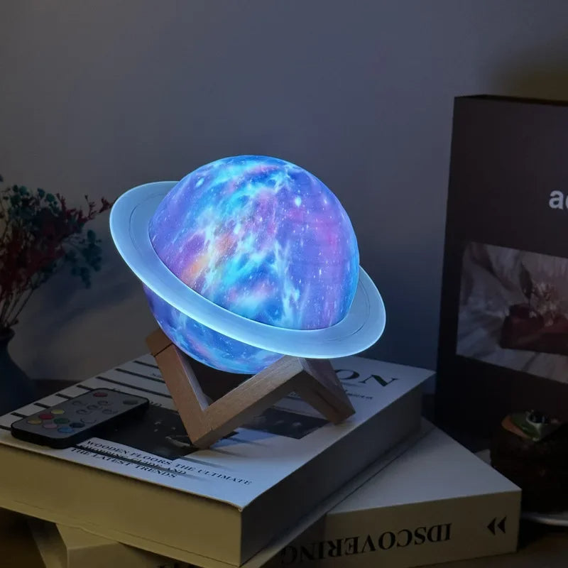 Galaxy Saturn Bluetooth Højttaler med Nattelys