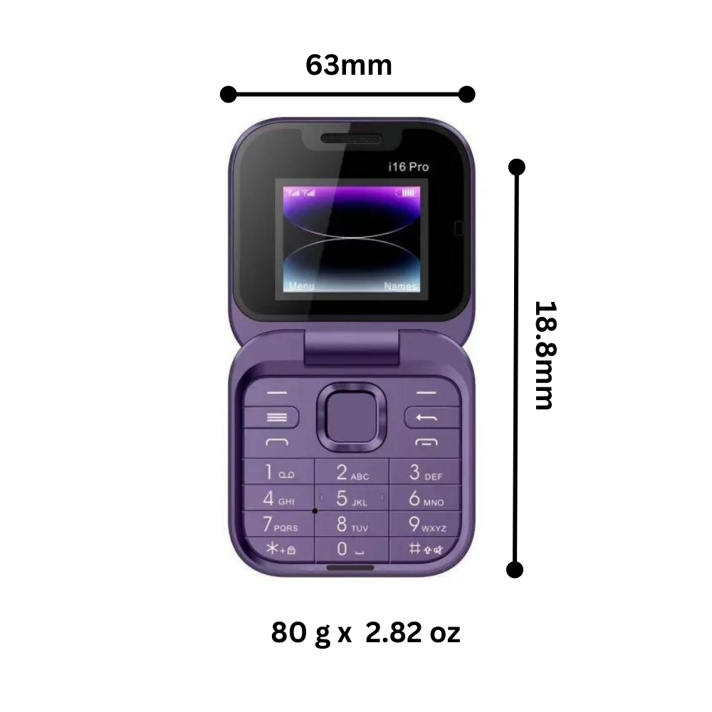 Lille foldbar mobiltelefon med dual SIM-kort