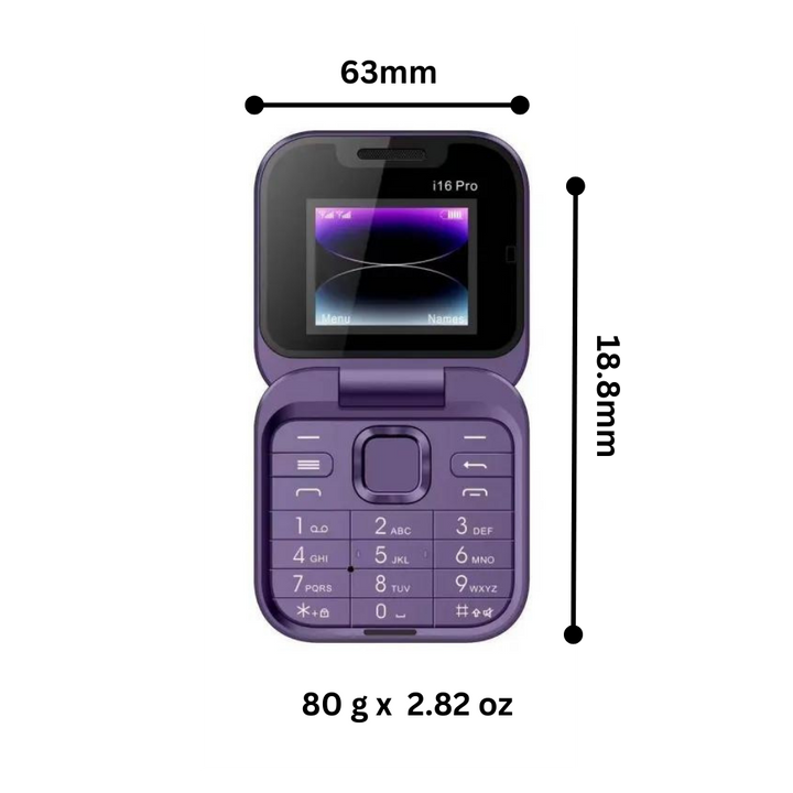 Lille foldbar mobiltelefon med dual SIM-kort