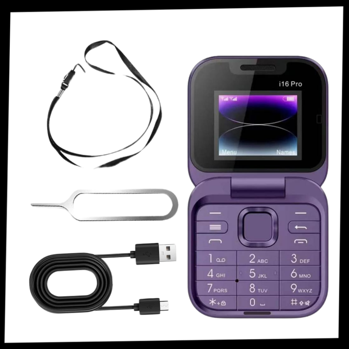 Lille foldbar mobiltelefon med dual SIM-kort