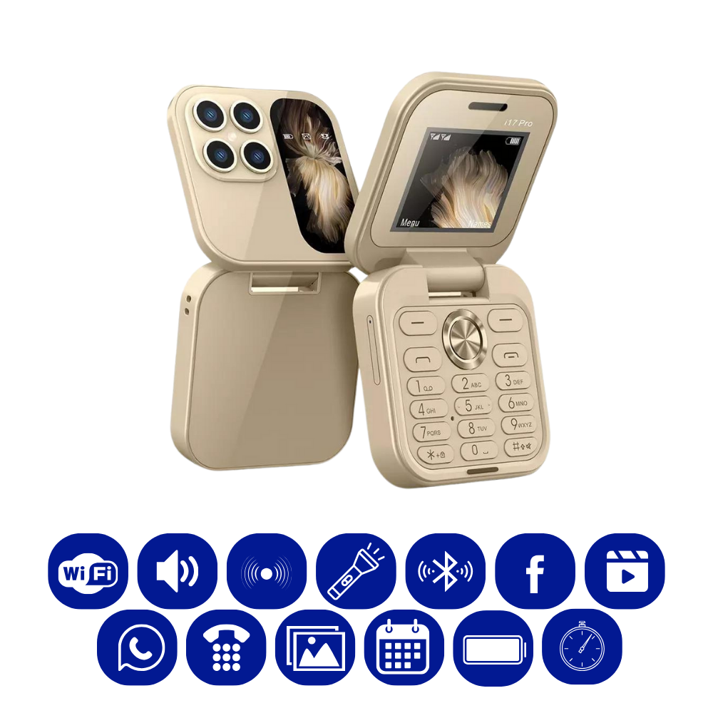 Lille foldbar mobiltelefon med dual SIM-kort