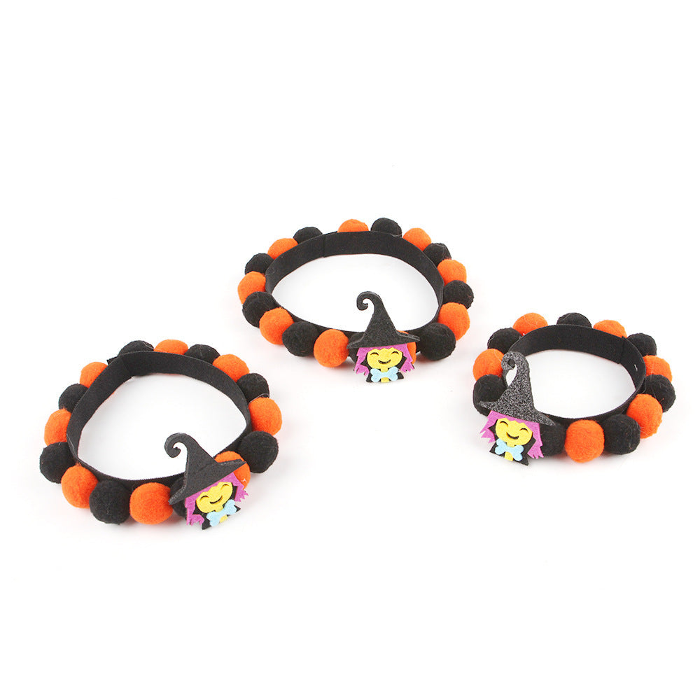 Halloween Kæledyrskrav – Justerbar Hund- og Kattehalsbånd med Græskar- og Dødningehoveddesigns