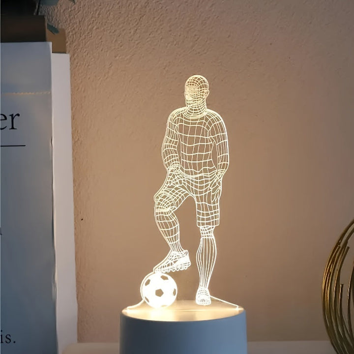Fodboldspiller 3D Lampe – For en sporty atmosfære