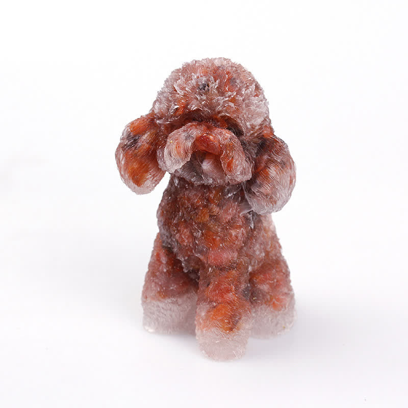 Naturlig Krystal Poodle Sten Dekoration