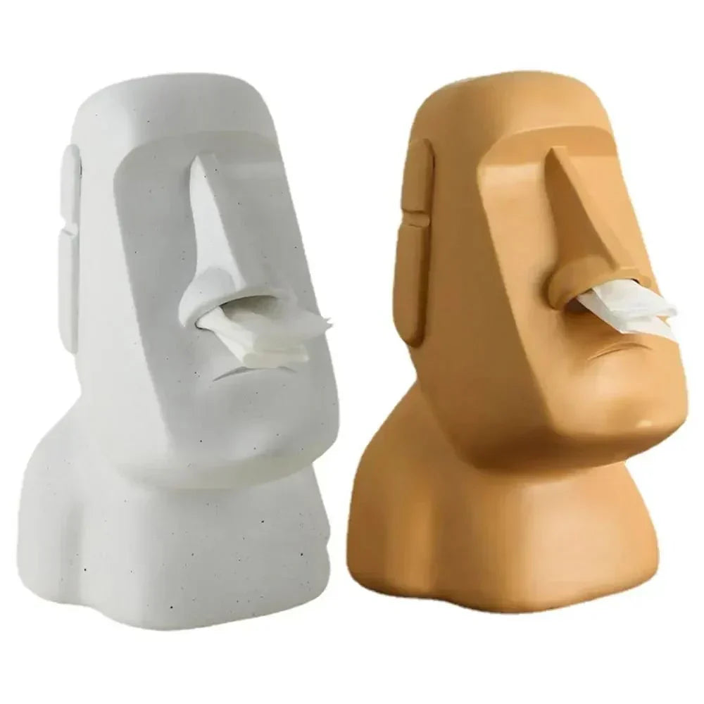 Vævsboks i design inspireret af påskeøstatuer