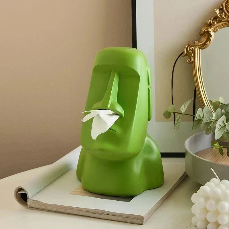 Vævsboks i design inspireret af påskeøstatuer
