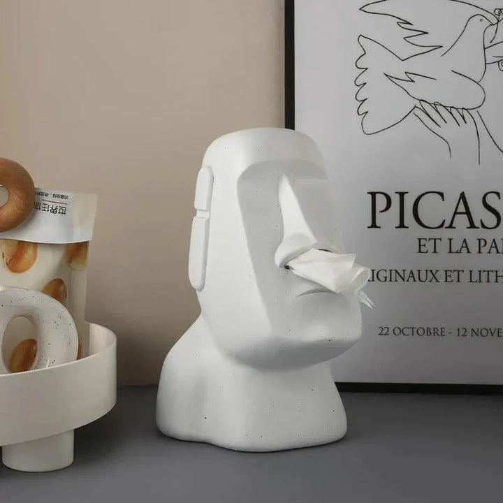 Vævsboks i design inspireret af påskeøstatuer